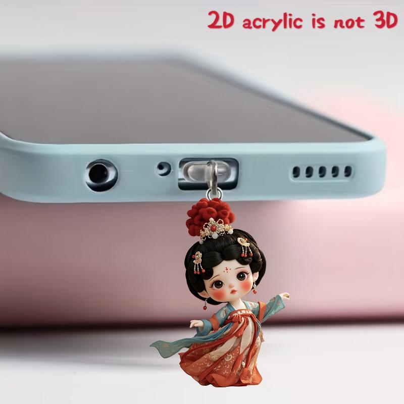 

2 шт. Аксессуары для DIY для телефона Интерфейс Type-C Заглушка от пыли Подвесное украшение 2D Плоский акрил Ангел Фея Кот Заглушка от пыли для телефона