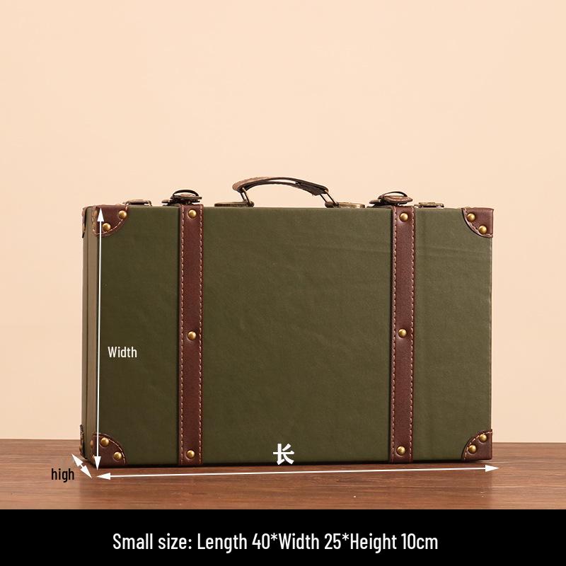 Vintage American Retro Leather-Wooden Suitcase Display and Photography Prop