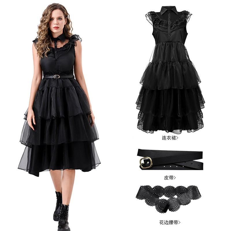 Womens Wednesday Addams Family Costume Dress