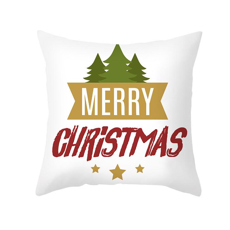 Cartoon Print Christmas Pillow Cover Office Sofa Cushion Pillow Cover Cross-border Home