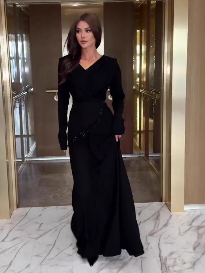 2025 Summer Sexy Elegant Long Sleeve Maxi Dress for Women