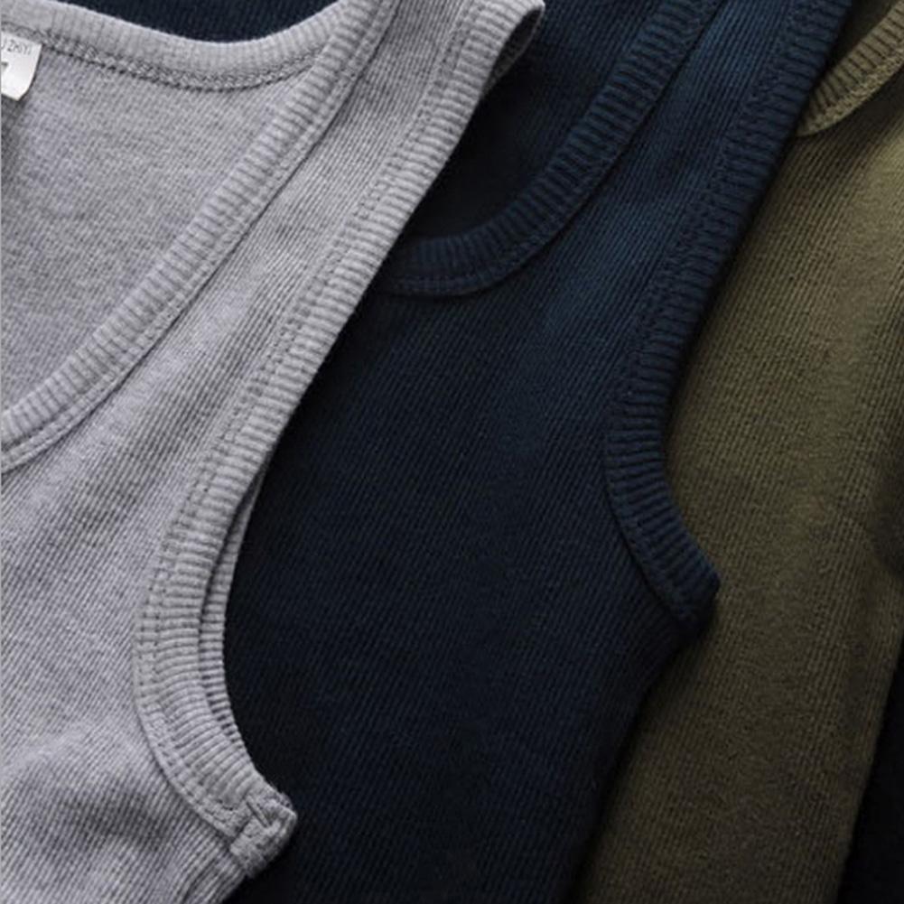 Vestă de bumbac cu gât pătrat pentru bărbați, Fitness de vară pentru bărbați, Bază de exerciții cu croială strâmtă, Vestă cu gât pătrat, Croială slim fit pentru bărbați