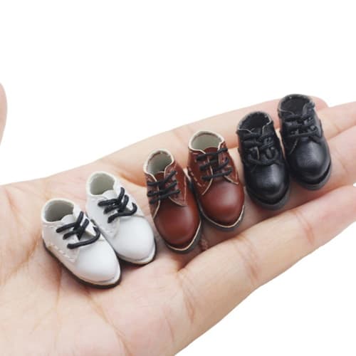 rakulifey Obitsu 11 Shoes, Uniform Shoes, OB11 Size Shoes, Obitsu Doll 11cm Accessories, 1/12 BJD Doll Shoes, Gift (Black 1)