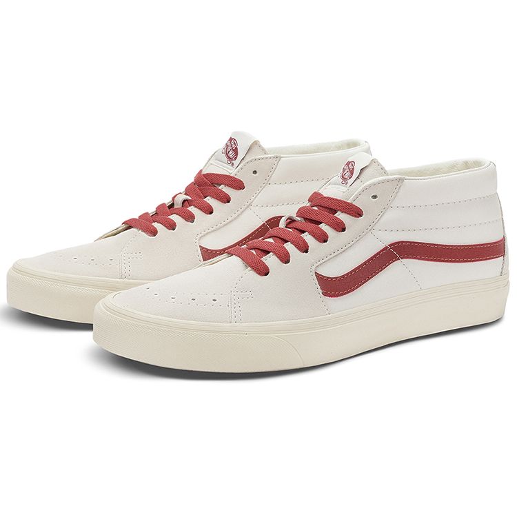 Vans Sk8 American Casual Style Mid-Top Skate Shoes Unisex Sneakers Red White VN0A5KXER2S