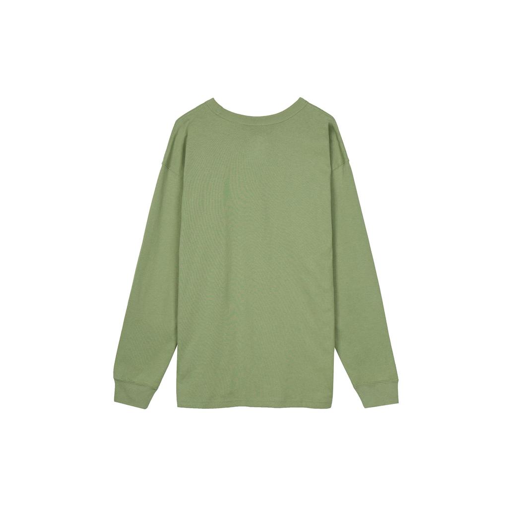 Nike Chest Pocket Logo Print Round Neck Long Sleeve T-Shirt Men Tops Green DR7930-334