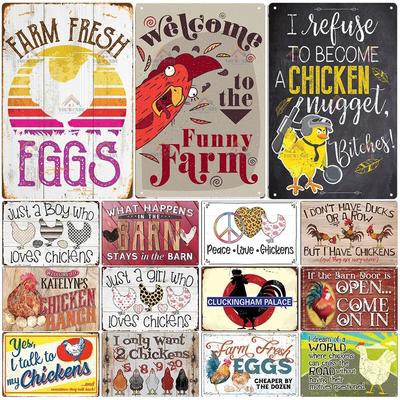 Retro Tin Sign I Love My Ladies Vintage Metal Sign, Funny Chicken Farm Decor, Farmhouse Sign, Country Decor, 7.9x11.8 Inch