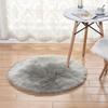 Round Faux Wool Shaggy Carpet for Living Room, Bedroom, or Yoga Space