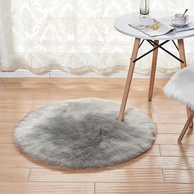 Round Faux Wool Shaggy Carpet for Living Room, Bedroom, or Yoga Space