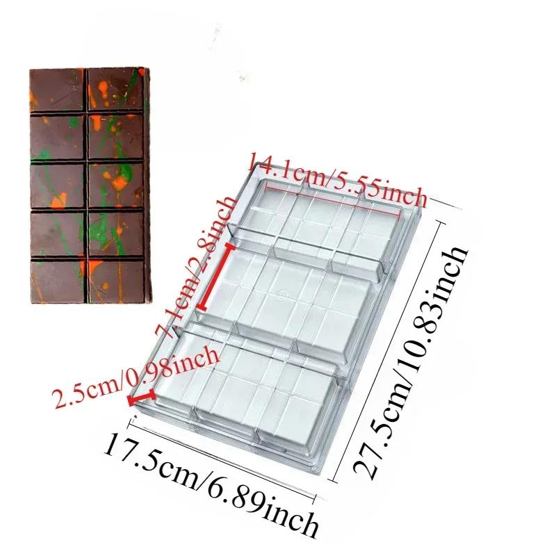 Dubai Chocolate Bar Mold Polycarbonate For Professional Candy Bakery Baking Kitchen Pastry Bakery Confectionery Utensil Tools