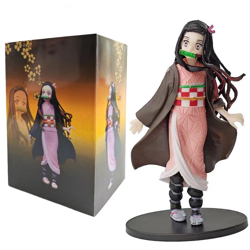 Animefigur Kamado Tanjirou Nezuko Demon Slayer Figur Actionfigurer PVC Modell Leksaker Zenitsu Figur Inosuke Kimetsu No Yaiba