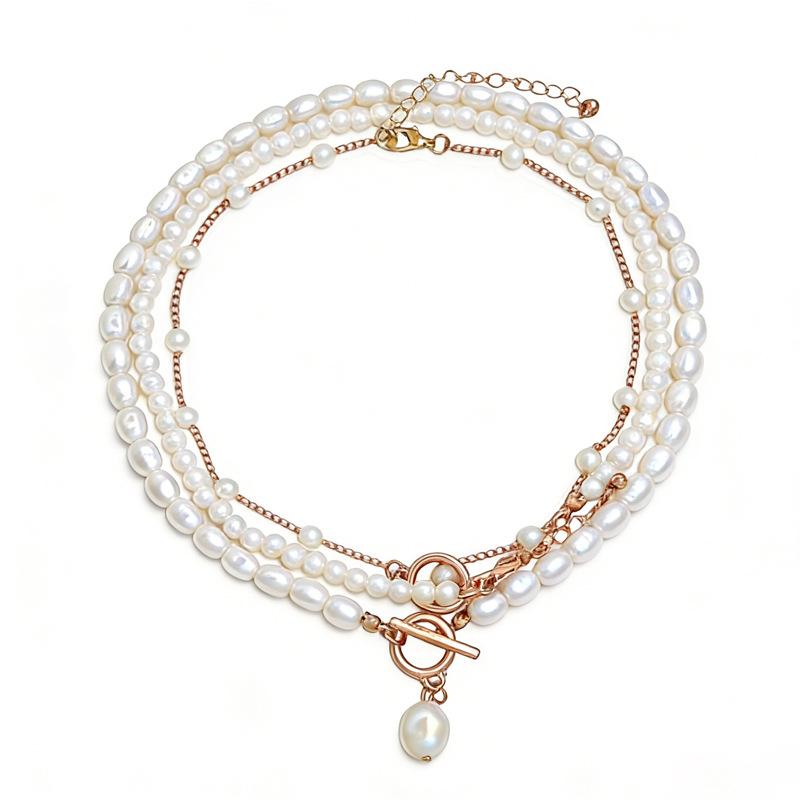 Temperament Baroque special-shaped pearl necklace creative irregular chain collarbone necklace set
