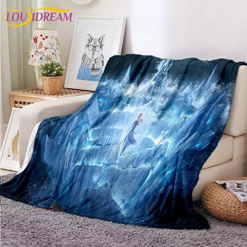3D Cartoon Frozen Blanket Ultra Lightweight Soft Plush Flannel Throws Blanket for Sofa Bed Couch Best Office Gifts