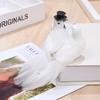 1 Pair Artificial White Couple Pigeon Plastic Feather Love Peace Doves Bird Simulation Figurines Home Garden Hanging Decoration