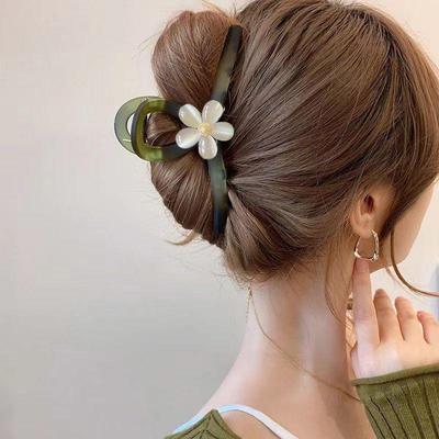 Clip di serraggio per fiori alla moda per donna Clip grande per copricapo Tornante Temperamento Cucchiaio posteriore Pan Clip per capelli Squalo