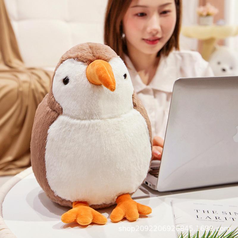 

Kiwi Bird Plush Pillow - Realistic Stuffed Animal Toy Gift 28 cm хаки/белый