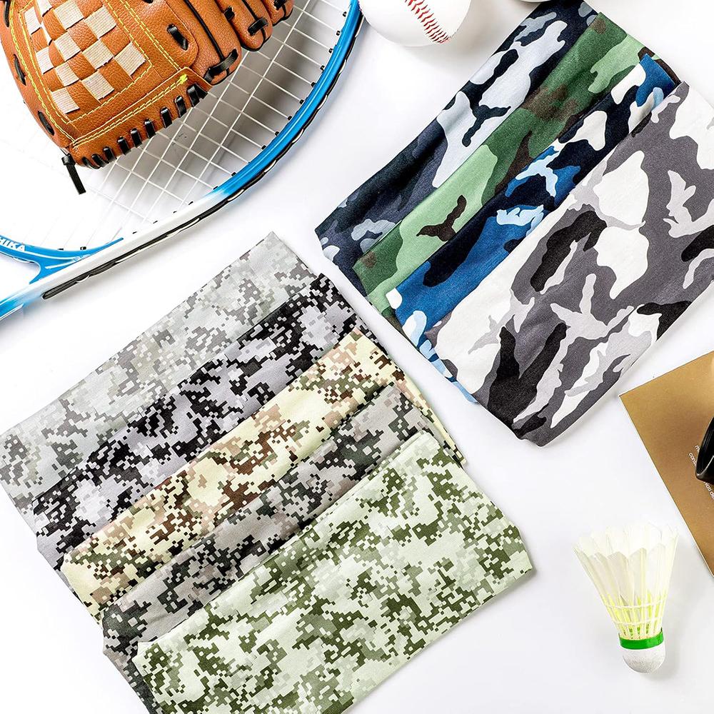 Camouflage Stirnband Sport Schweißbänder Elastisches Schweißband Training Laufen Radfahren Athletisch Yoga Kopfbedeckung Dehnbares Haarband