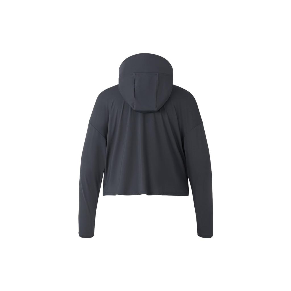 adidas Womens Lightweight Logo Hooded Jacket Women Jackets Dark-Gray IW9434