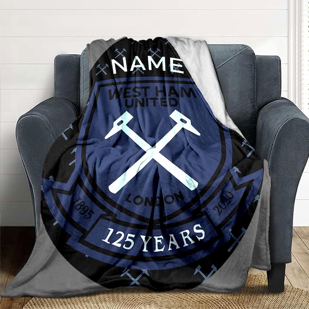 Custom Name Chelsea FC Crest Blanket for Couch & Bed, Plush Cozy Fuzzy Blanket Super Soft & Warm Blankets for Fall and Winter. 0908247