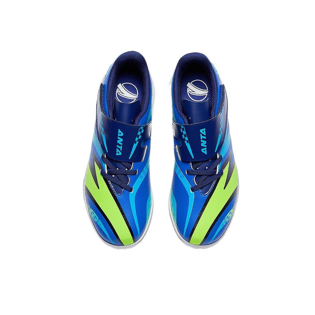 Anta Kids Synthetic Leather Comfortable Durable Non-Slip Wear-Resistant Low-Top Soccer Shoes Kids sneaker Blue 312442202-1