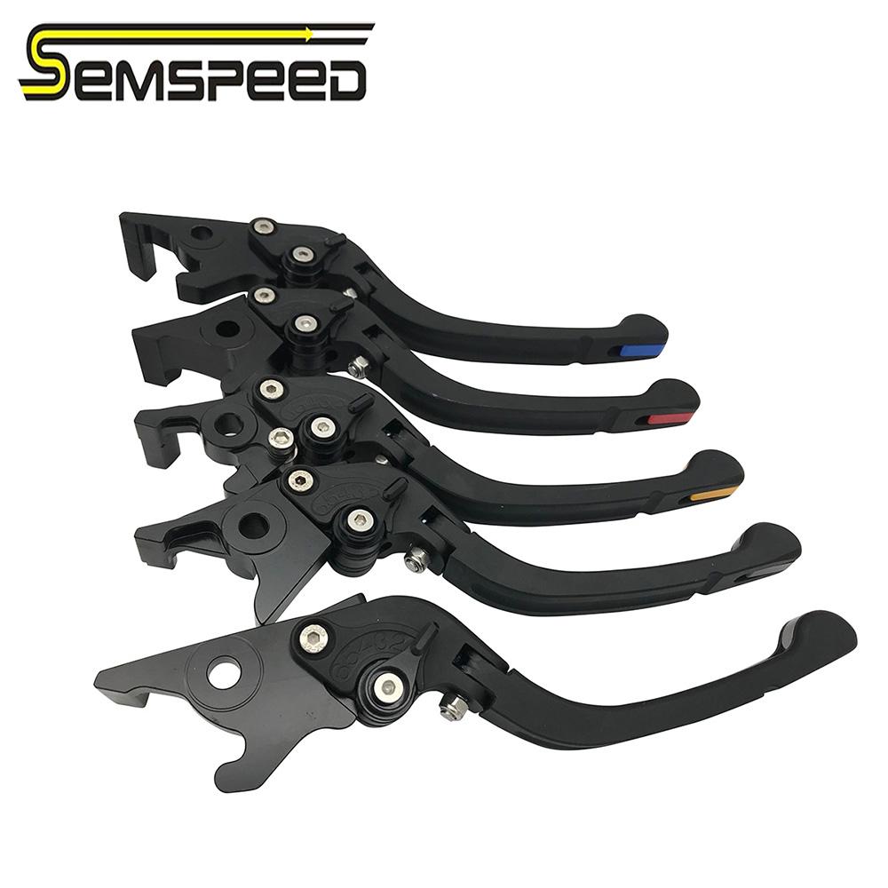 SEMSPEED Motorcykel CNC Vikbara Broms- och Kopplingshandtag För Yamaha YZF R1 R1M R1S 2015-2018 YZF R6 2017