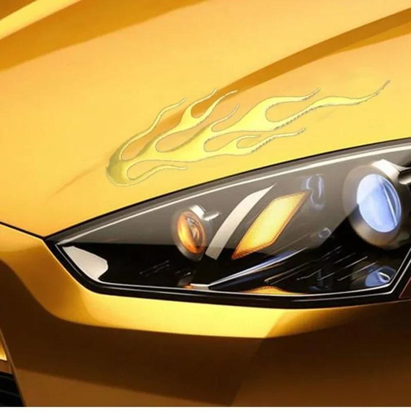 Coda di vento 3D Moto Fiamma Magica Adesivo Decalcomania Emblema Etichetta Badge Decor Decorativo oro Argento Rosso