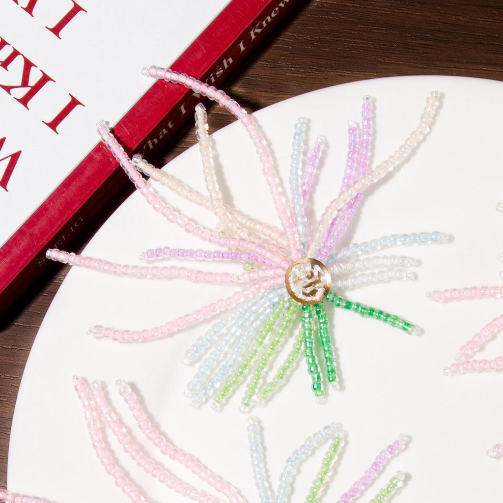 Colorful Flower Fireworks Crystal Tassel DIY Headwear Hair Accessories & Earrings