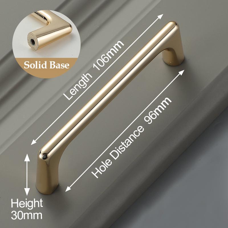 KAK Zinc Alloy Bright Gold Cabinet Pulls Light Luxury Stylish Kitchen Handles for Furniture Drawer Knobs Cabinet Hardware