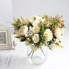 Peonies Rose Artificial Flowers Autumn Fake Peony Silk Hydrangea Flowers Bouquet Wedding Arrangements Floral for Home Decoration