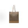Tecido Estampado Bandeira Triângulo com Logo de Letra com Bolsa Tote de Couro Bolsas Tote Femininas Marrom 6304985