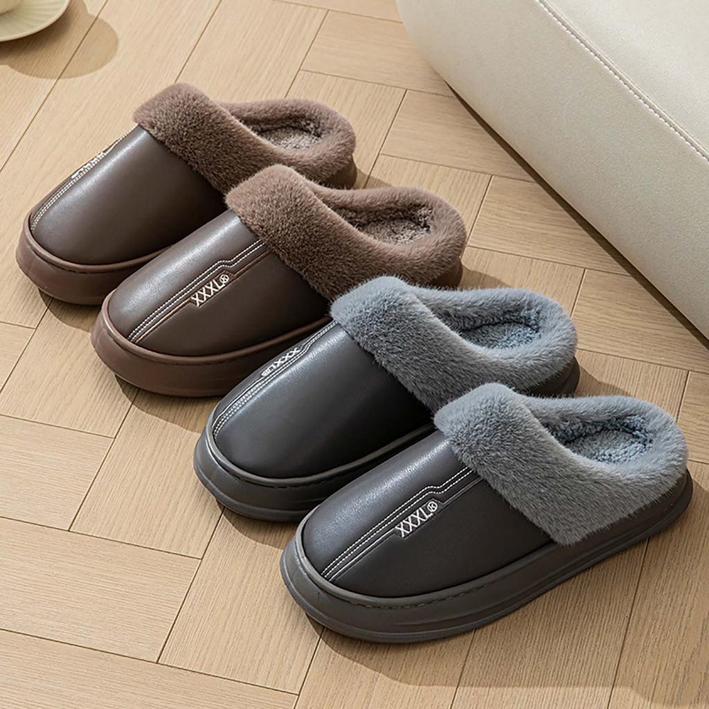 Baumwollpantoffeln für Herren, mit dicker Sohle, und warme Schuhe für Zuhause und den Innenbereich