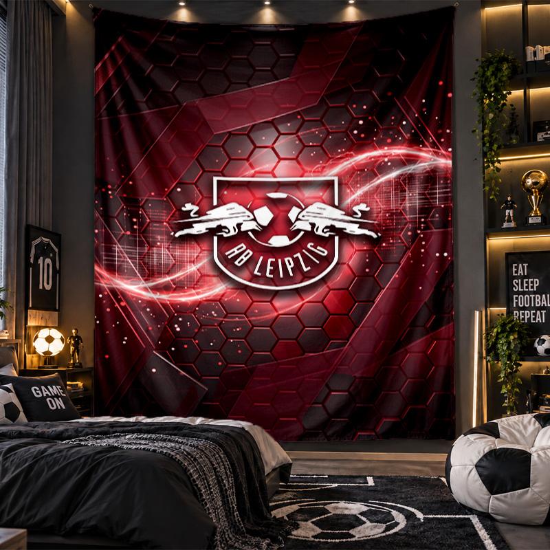 Arazzo da Appendere alla Parete Tessuto con Stampa Calcio RB Lipsia per Soggiorno Camera da Letto Decorazione per la Casa