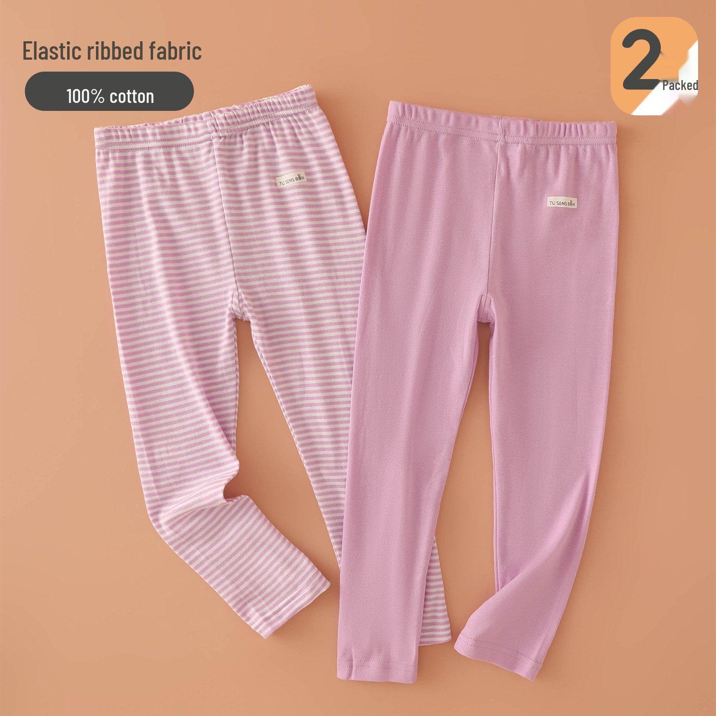 Girls Solid Color Pure Cotton Long-Sleeve T-Shirt, Base Layer Pajama Top 150cm