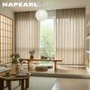 1PC NAPEARL Cream Style Semi Blackout Curtains Japanese Imitation Linen Thick Curtains for Bedroom Living Room Balcony Window for Home Decor