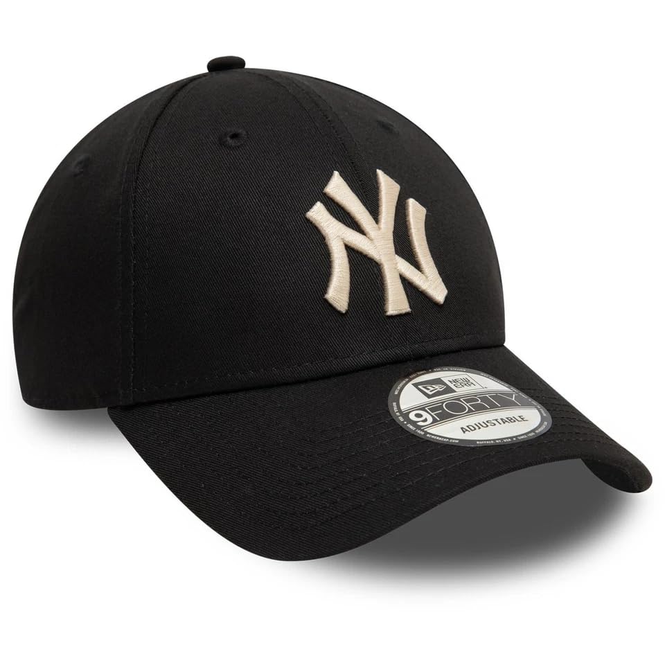 New Era 940 9FORTY Adjustable One Size Fits LA Cotton Baseball and Black x Cap, All, Cap, Gender-Free, Men's Women's (NY Beige) [Used]