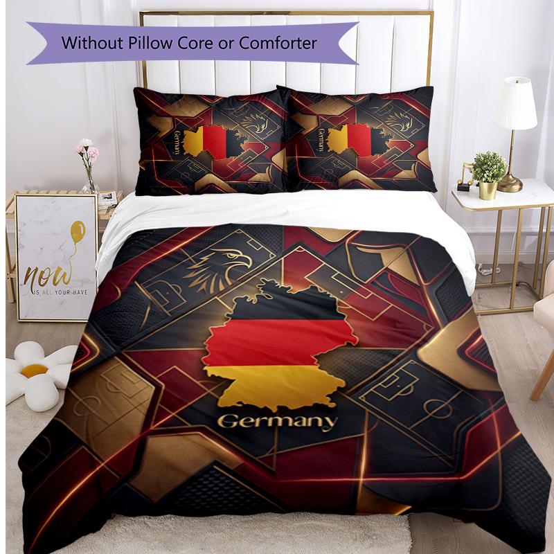 Germany Football Printed Bedding 3 Piece Set Cozy Breathable Bed Cover Set As Housewarming Holiday Gift