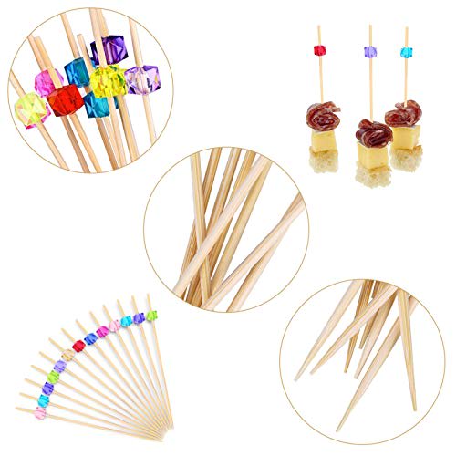 Approximately 190 Stylish Bamboo Cocktail Picks, Toothpicks, Cocktail Pins, Fruit Picks, Disposable Fruit, Hors D'oeuvres, Pinchos, Cake Toppers, Cock