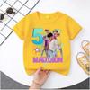 2026 New K-POP Saja Boys Print Short-Sleeved Spring Family Clothing for Boys and Girls Cute Polyester T-shirt for Boys and Girls