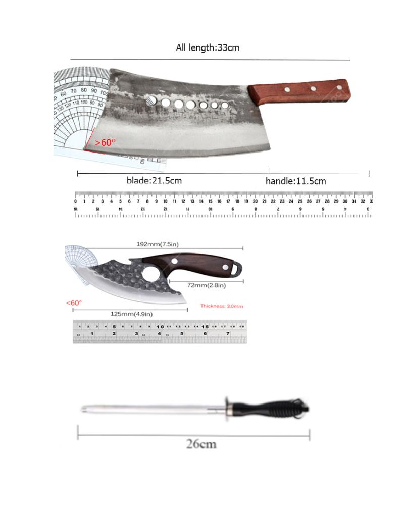 WXCOO Bone Cutting Knife Forged High Hardness Kitchen Knife Meat Cleaver Hand Butcher Knife Fruit Vegetable Cutter