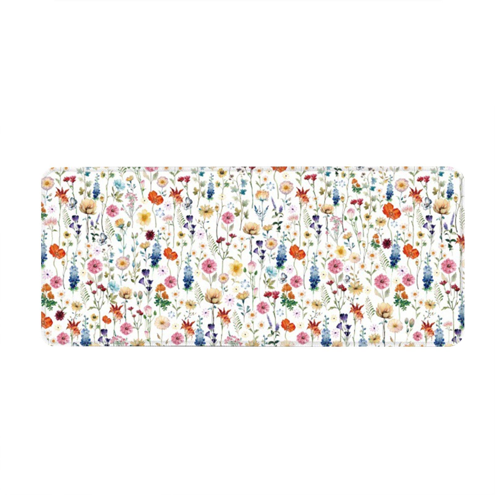 

Wildflower Mouse Pad, Large-sized - Mouse Pad, Exquisite Table Mat Rubber Base Pad one size білий
