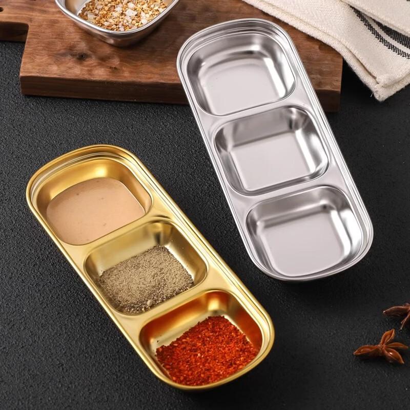 ZISIZ 304 Stainless Steel 4-Compartment Dipping Dish