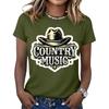 Women's Fashionable Casual Music Festival Print Round-Neck Short-Sleeve T-Shirt