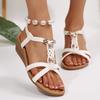Fashion Summer Woven Wedges Rome Sandals Women 2025 Plus Size 36-42 Elastic Band Sandles Woman Lightweight Slip On Beach Sandalias Mujer