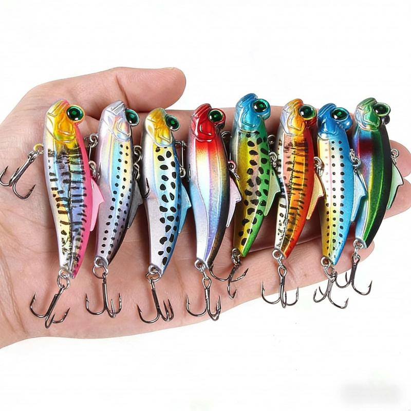 Submerged Vibrating Lure Set12.5G6.5CMWith Sound Beads6Reflective Hook Protruding Eye Bionic Fake Bait Fishing Gear