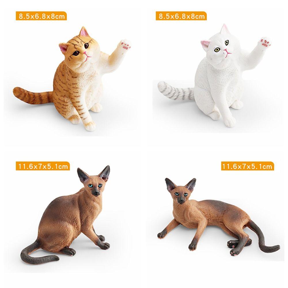 Lifelike Realistic Pet Figurines PVC Cat Action Figures Cute Simulation Pet Car Decoration