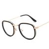 Newly designed womens glasses optically metal frame leopard print clear lens glass glasses golden square glasses men UV400
