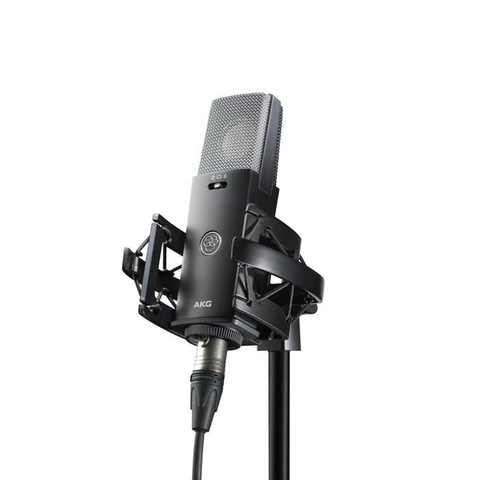 AKG C114 Side-Address Condenser Microphone Cardioid/Omnidirectional/Bidirectional with Shock Mount Black 1.4" x 1.9" x 6.2