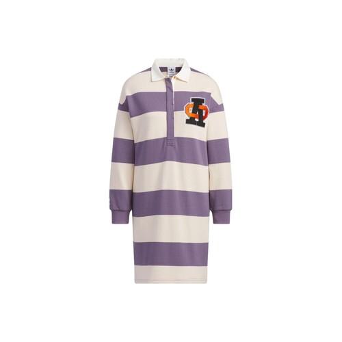 adidas Originals Colorblock Long-Sleeve Sports Dress in Dark Grey and Violet IN1061 3XS серый/фиолетовый