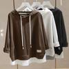 Dimanaf 2023 New Plus Size Women Hoodies & Sweatshirts Full Sleeve Patchwork Loose Solid Casual O-Neck Autumn Basic Tops 2023 Hat T-Shirt New Pullover
