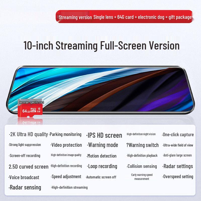 HD Night Vision Dash Cam: Dual Front and Rear Recording, Large Screen, with Parking Monitoring.