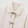 New autumn models, women's clothing, textured jacket with bow buttons